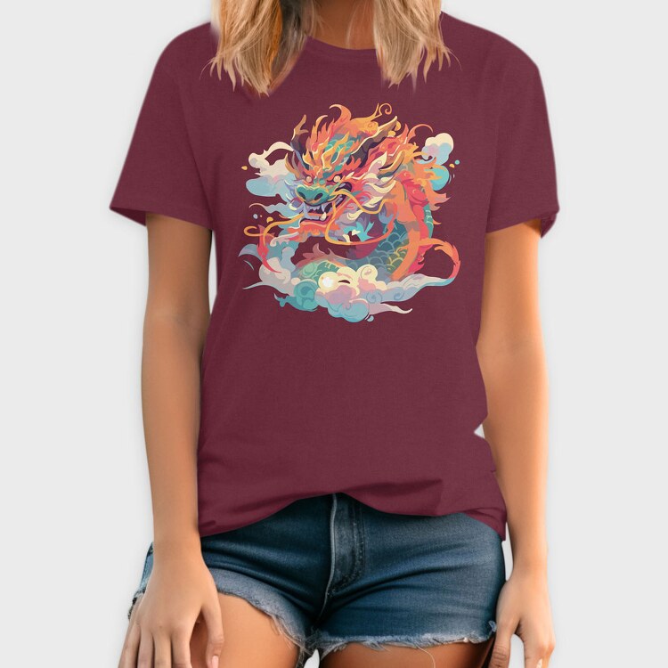 Colorful Dragon Chinese, Tricou Barbati (Unisex)