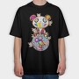 Panda Pop Art Blooms, Tricou Oversize Barbati (Unisex)