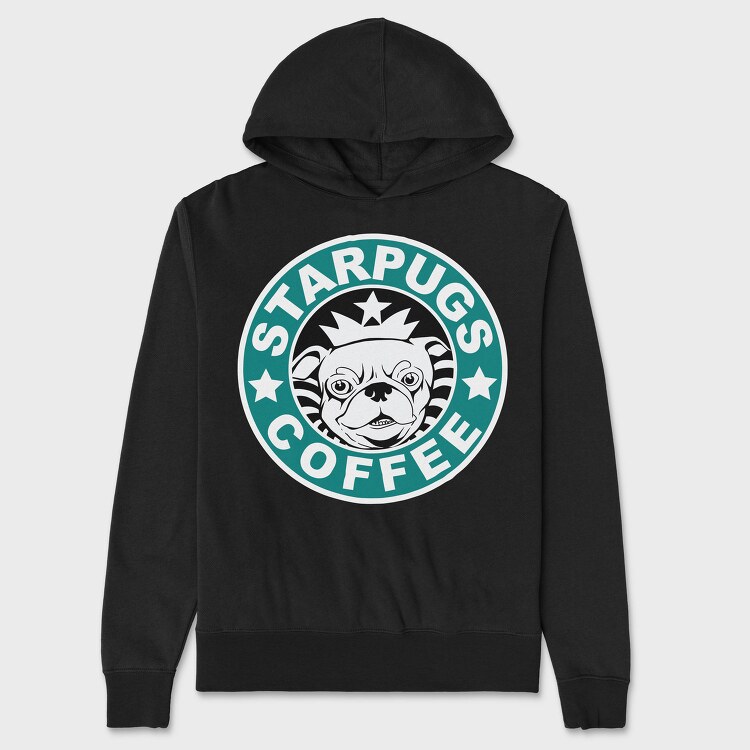Pug Prince Coffee, Hanorac Oversize Barbati (Unisex)