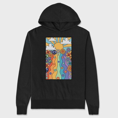 Peaceful Vibes Floral, Hanorac Oversize Barbati (Unisex)