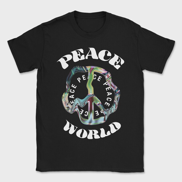 Peace World Vibes, Tricou Barbati (Unisex)