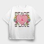 Peace Love Swirls, Tricou Oversize Barbati (Unisex)
