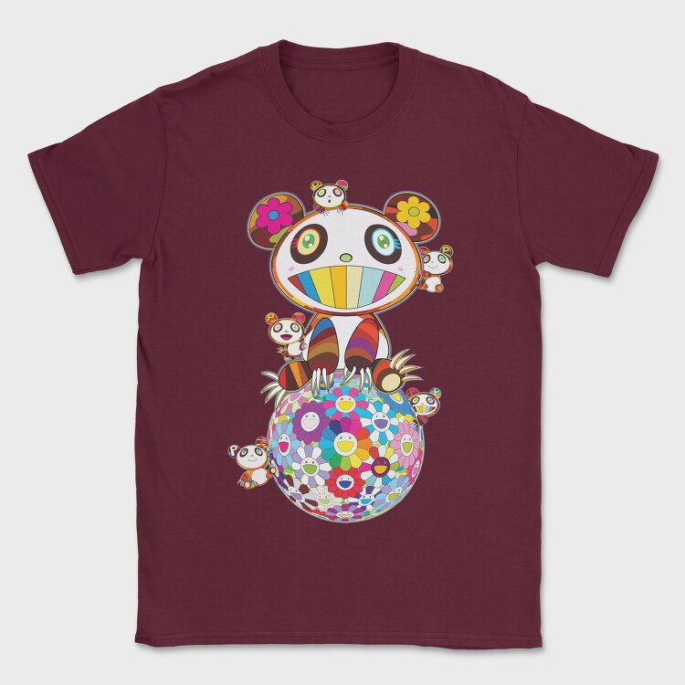 Panda Pop Art Blooms, Tricou Barbati (Unisex)