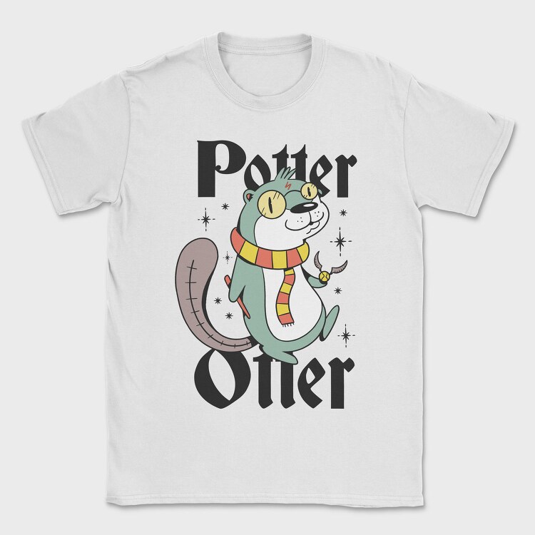 Otter Scarfed Night Stroll, Tricou Barbati (Unisex)