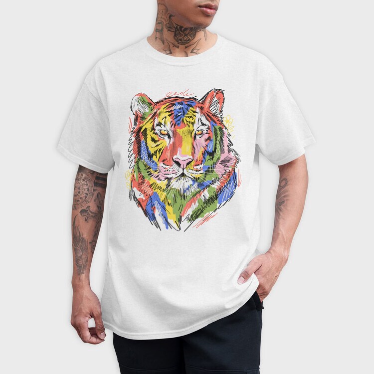 Colorful Tiger, Tricou Barbati (Unisex)