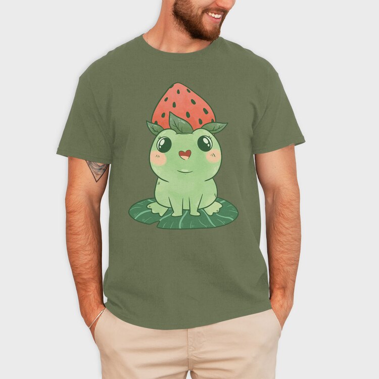 Frog Cute Strawberry, Tricou Barbati (Unisex)