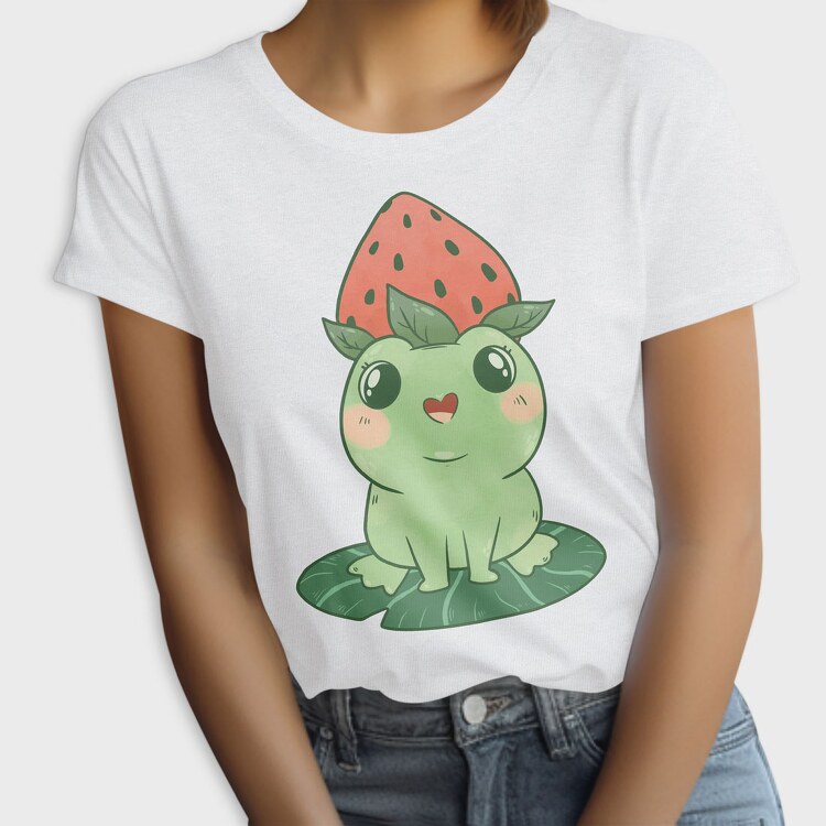 Frog Cute Strawberry, Tricou Femei