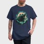 Bear With Mountains Moon, Tricou Barbati (Unisex)