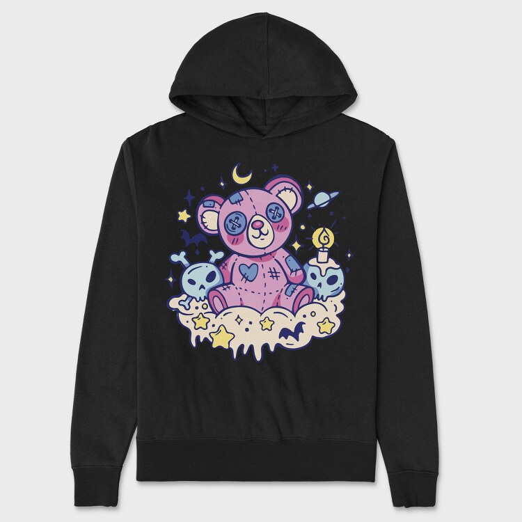 Moonlit Teddy Dreams, Hanorac Oversize Barbati (Unisex)