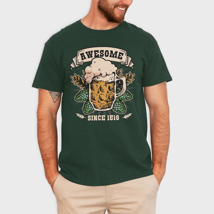 Beer Awesome Since, Tricou Barbati (Unisex)