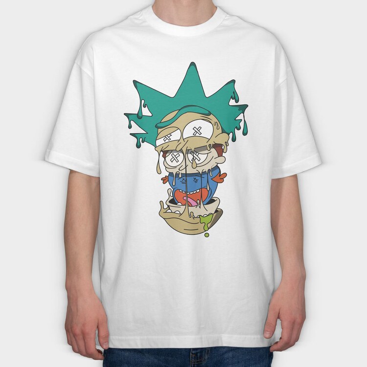 Melting Rick Crown, Tricou Oversize Barbati (Unisex)