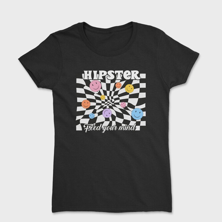Hipster Smiley Vibes, Tricou Femei