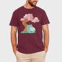 Frog Under a Cherry Blossom, Tricou Barbati (Unisex)