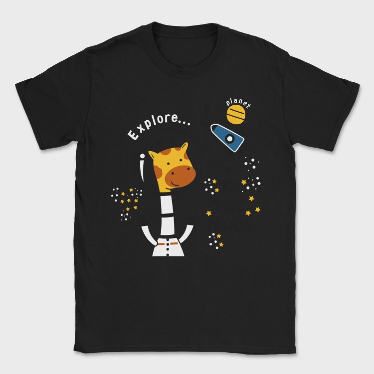 Giraffe Galaxy Explorer, Tricou Barbati (Unisex)