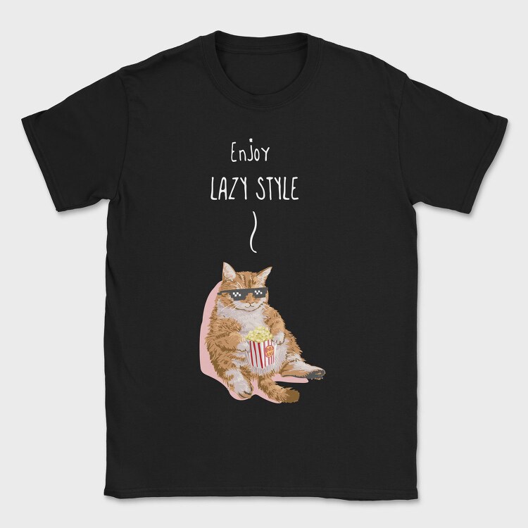 Lazy Cat Vibes, Tricou Barbati (Unisex)