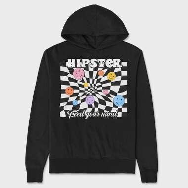 Hipster Smiley Vibes, Hanorac Oversize Barbati (Unisex)