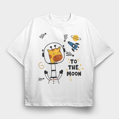 Giraffe Galaxy Explorer, Tricou Oversize Barbati (Unisex)