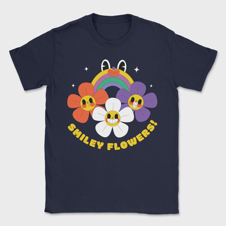 Flower Power Smiley, Tricou Barbati (Unisex)