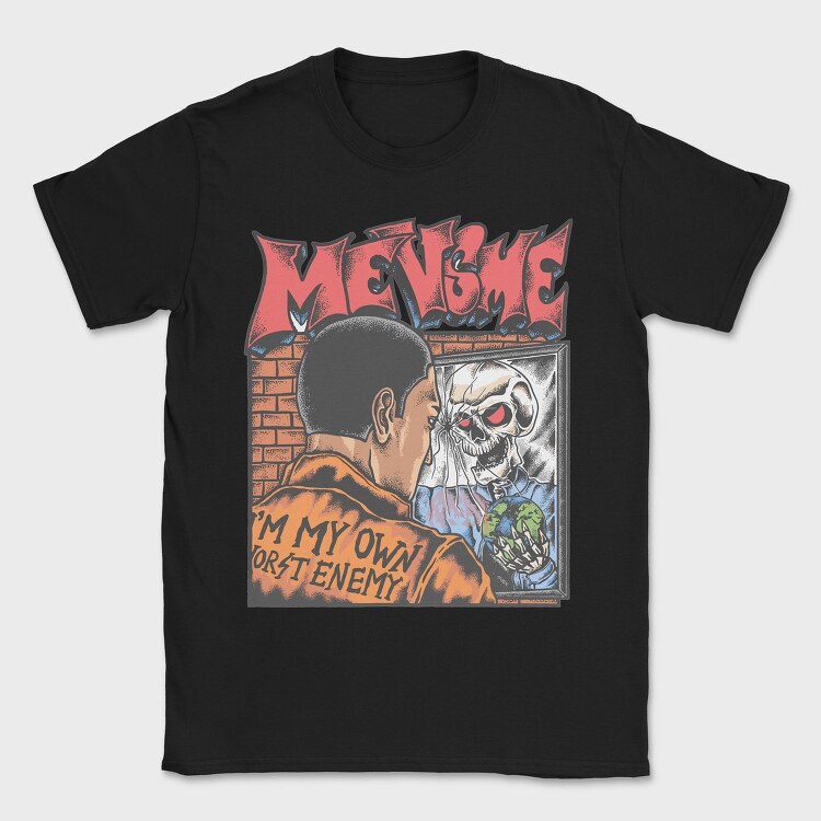 Mens Skull Mirror, Tricou Barbati (Unisex)