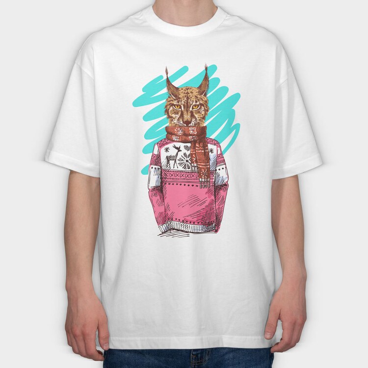 Lynx Sweater Scarf, Tricou Oversize Barbati (Unisex)