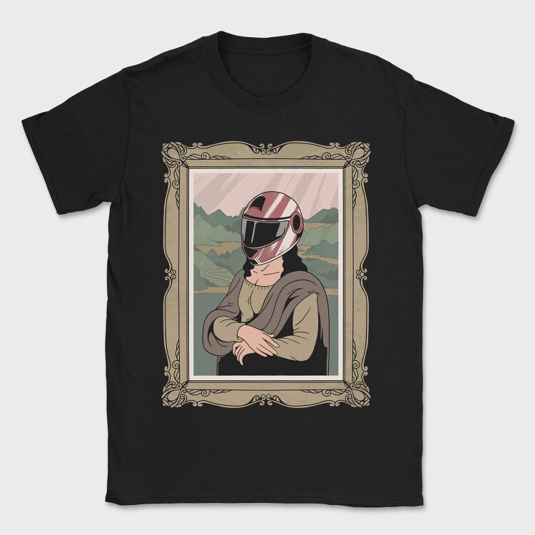 Helmeted Mona Lisa, Tricou Barbati (Unisex)