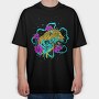 Leopard Flow Floral, Tricou Oversize Barbati (Unisex)