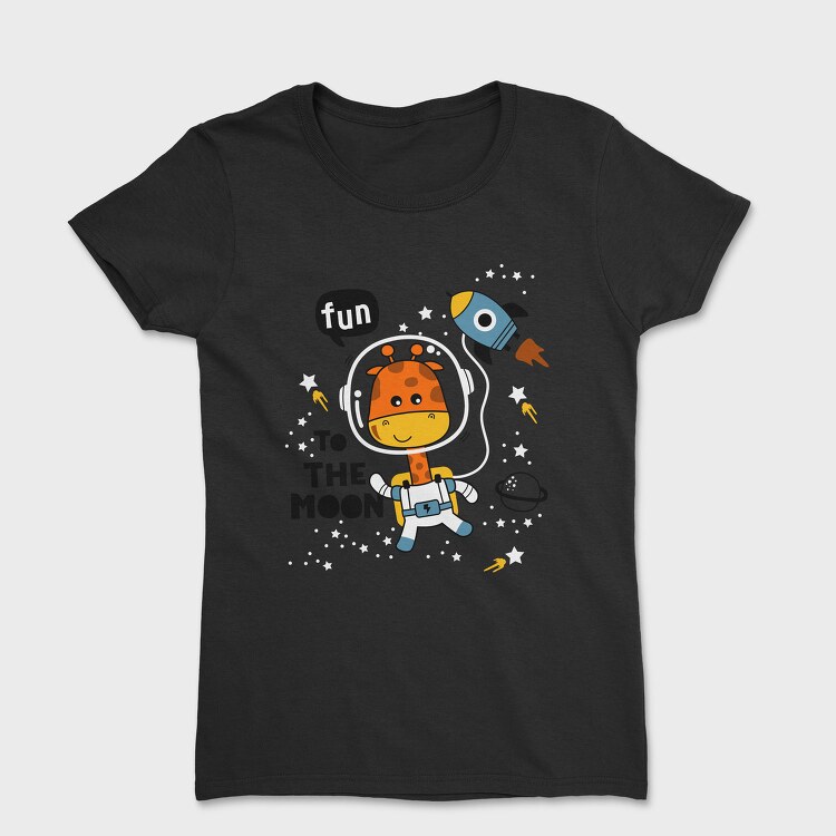 Giraffe Astronaut Fun, Tricou Femei
