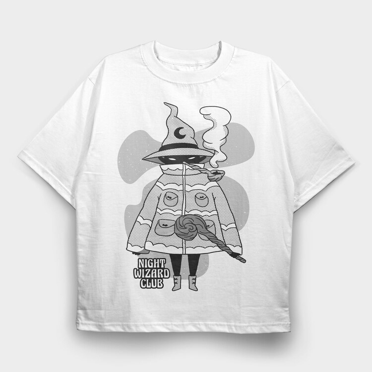 Evil Cartoon Wizard Night Club, Tricou Oversize Barbati (Unisex)