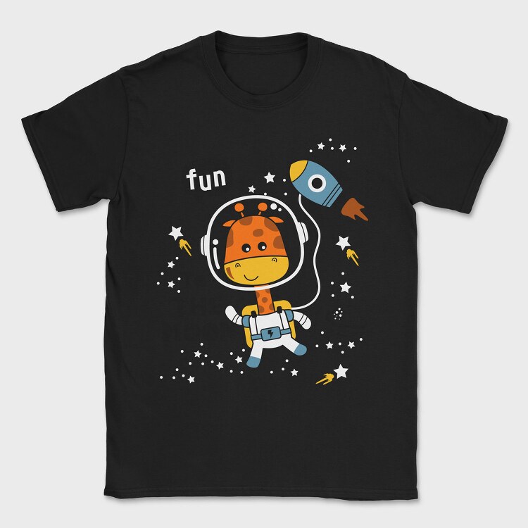 Giraffe Astronaut Fun, Tricou Barbati (Unisex)