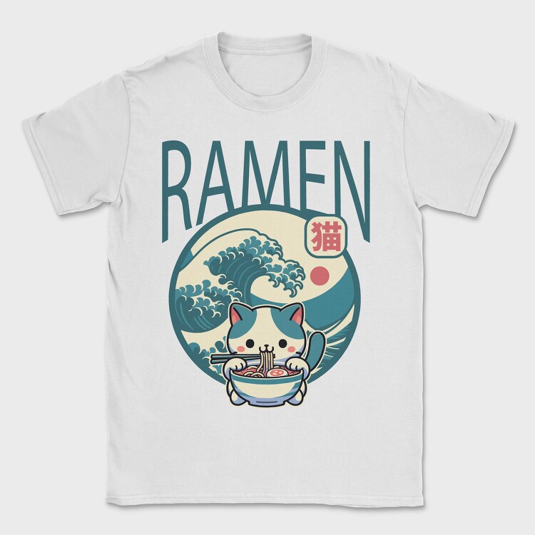Japanese Cat Ramen, Tricou Barbati (Unisex)