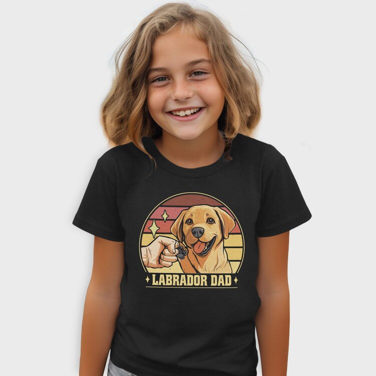Labrador Dad Retro, Tricou Copii