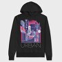 Japanese City Street In Japan, Hanorac Oversize Barbati (Unisex)