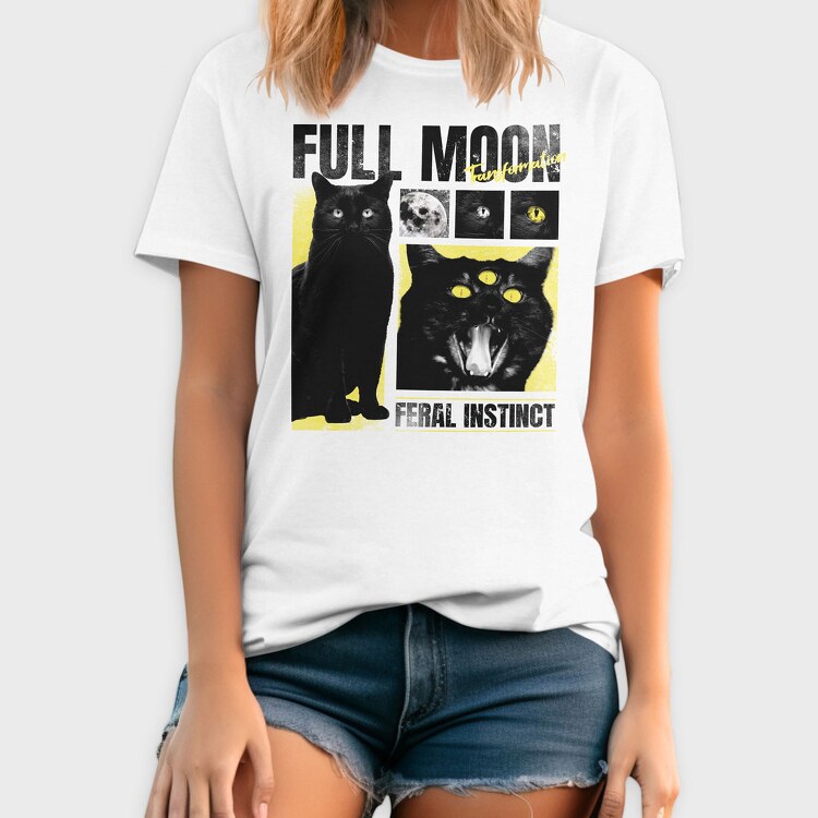 Full Moon Cat, Tricou Barbati (Unisex)