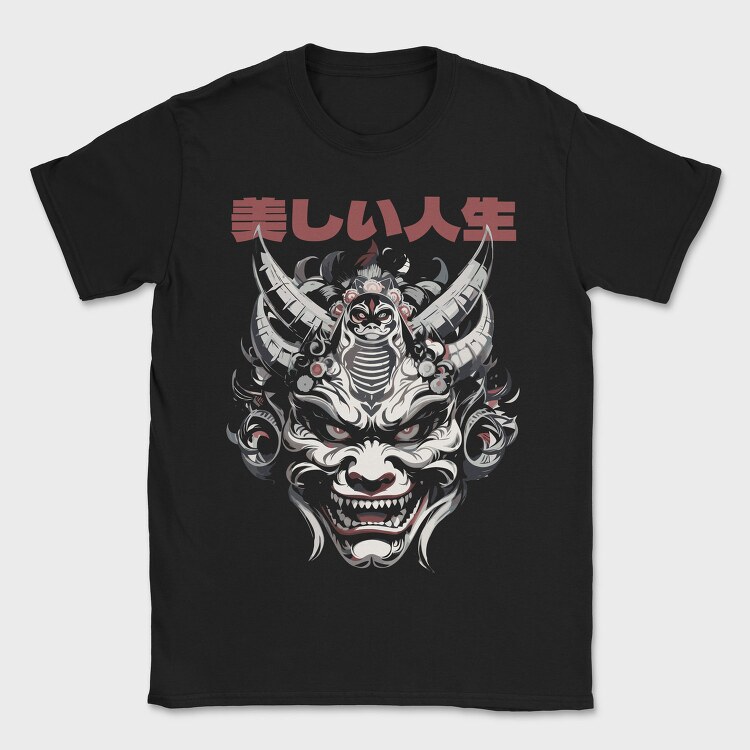 Japanese Oni Mask, Tricou Barbati (Unisex)