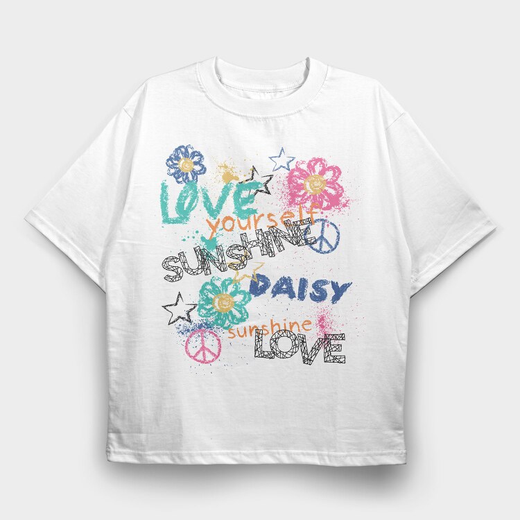 Love Yourself Daisy Sunshine, Tricou Oversize Barbati (Unisex)