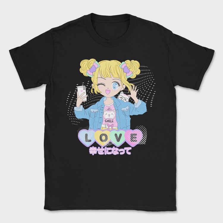 Love Cat Selfie, Tricou Barbati (Unisex)