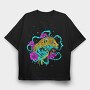 Leopard Flow Floral, Tricou Oversize Barbati (Unisex)