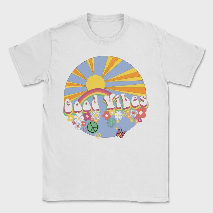 Good Vibes Flower Power, Tricou Barbati (Unisex)