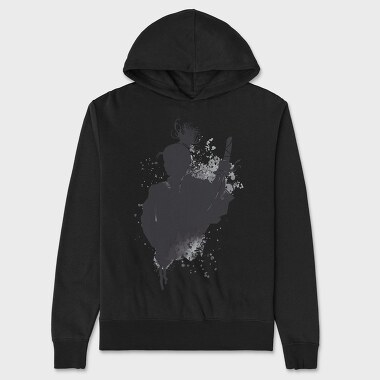 Japanese Samurai Warrior Ink Art, Hanorac Oversize Barbati (Unisex)