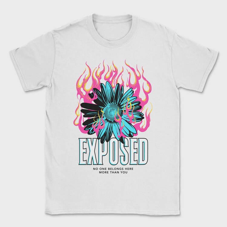 Flame Flower Exposed, Tricou Barbati (Unisex)