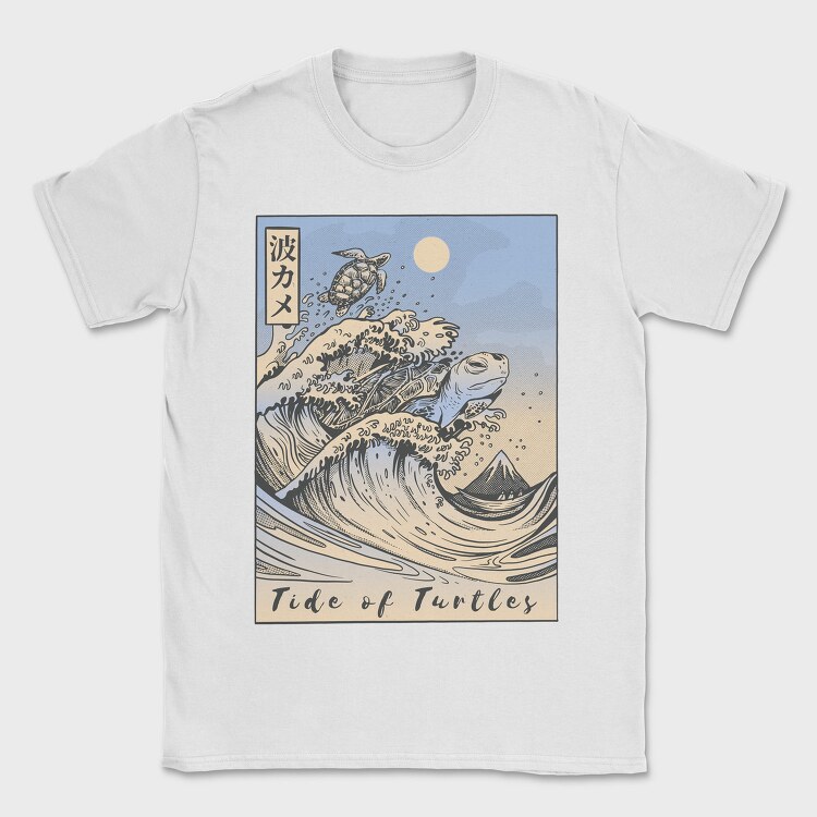 Japanese Turtle Ukiyo Wave Sea, Tricou Barbati (Unisex)