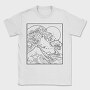 Japanese Wave Line Art, Tricou Barbati (Unisex)