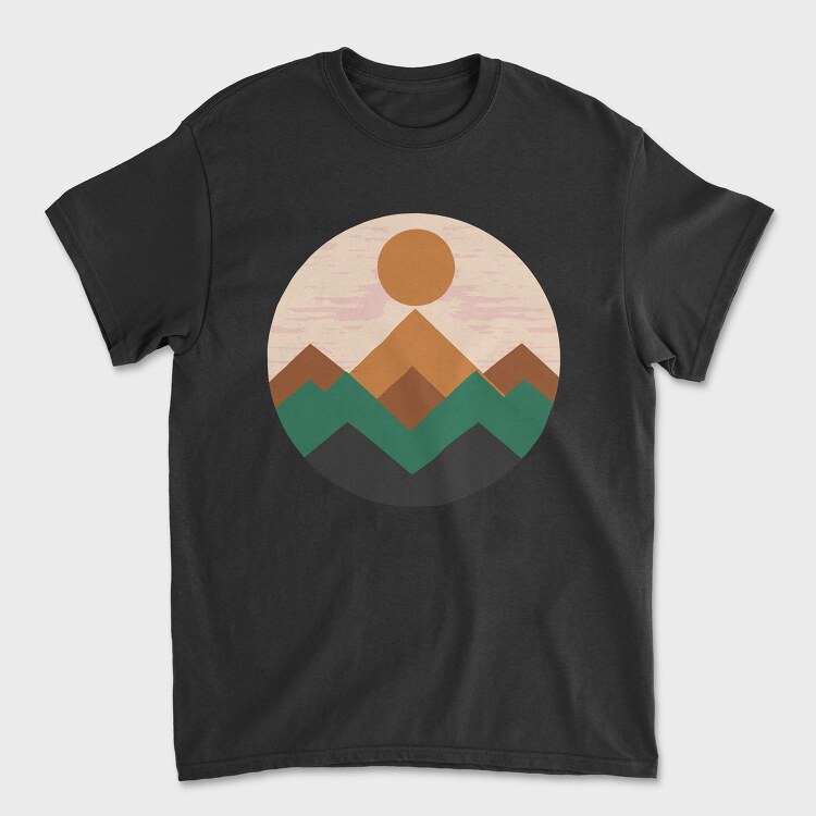 Geometric Retro Mountains, Tricou Barbati (Unisex)