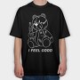 Drunk Teddy Vibes, Tricou Oversize Barbati (Unisex)
