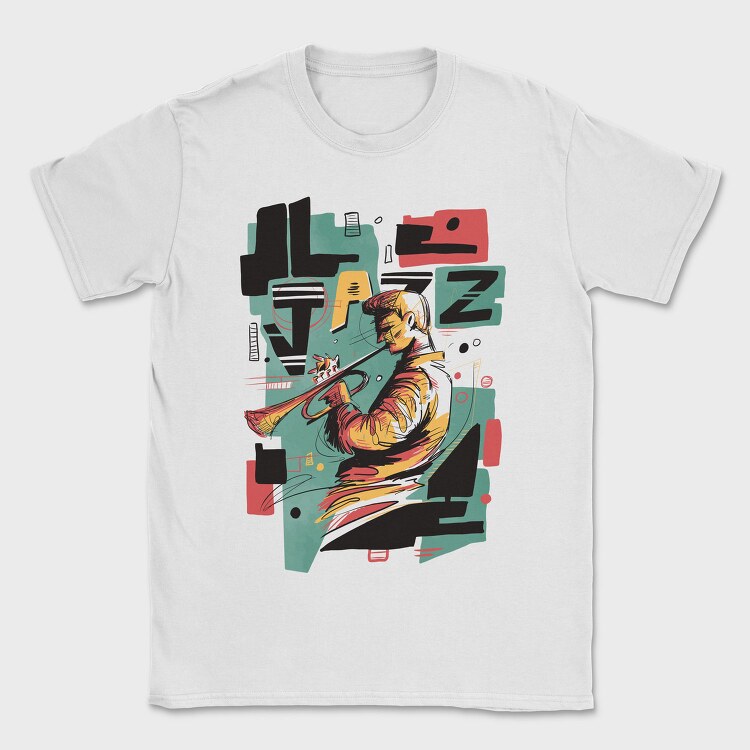 Jazz Musician Abstract Music, Tricou Barbati (Unisex)