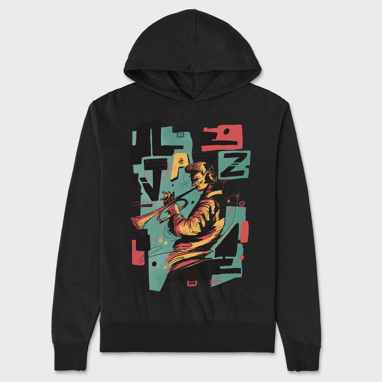 Jazz Musician Abstract Music, Hanorac Oversize Barbati (Unisex)