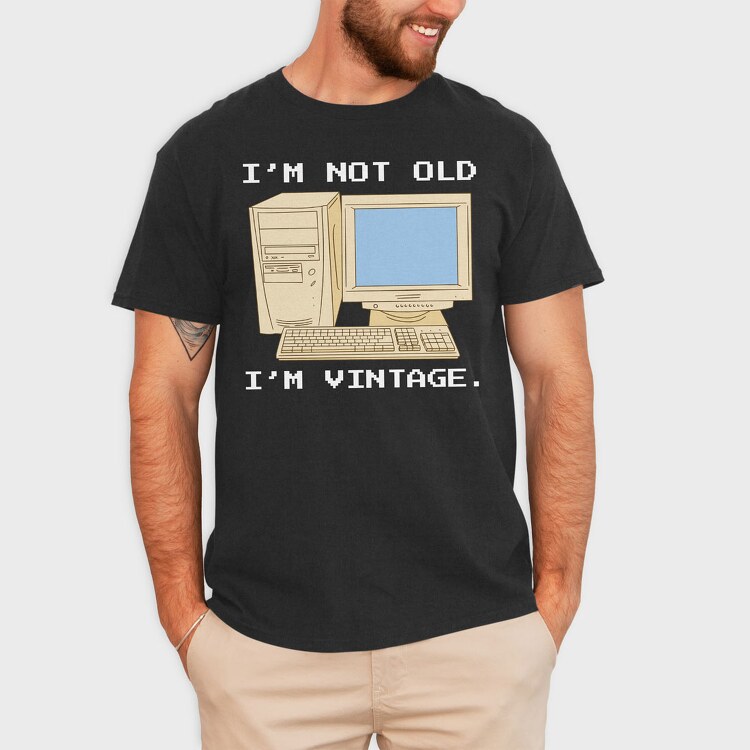 Vintage Computer, Tricou Barbati (Unisex)