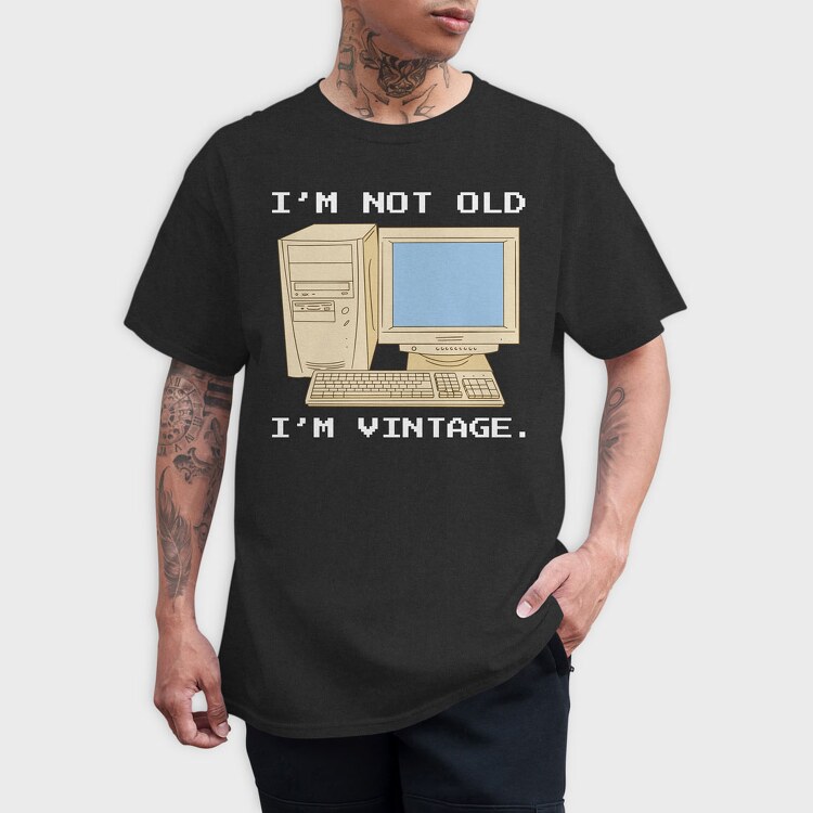 Vintage Computer, Tricou Barbati (Unisex)