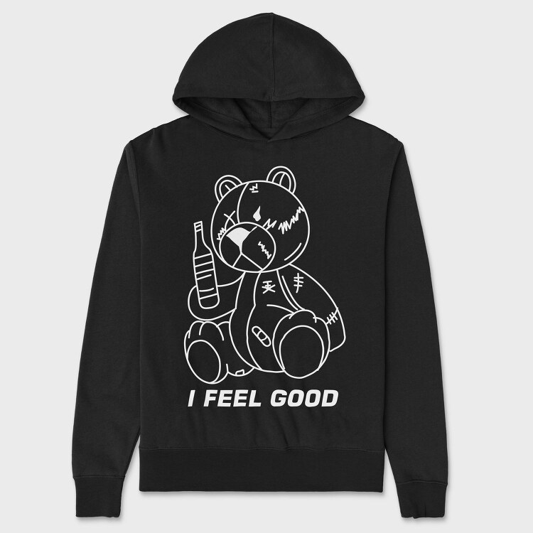 Drunk Teddy Vibes, Hanorac Oversize Barbati (Unisex)