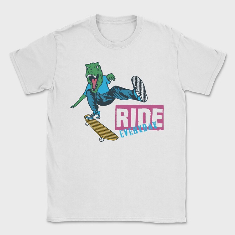 Dino Skate Ride Everyday, Tricou Barbati (Unisex)